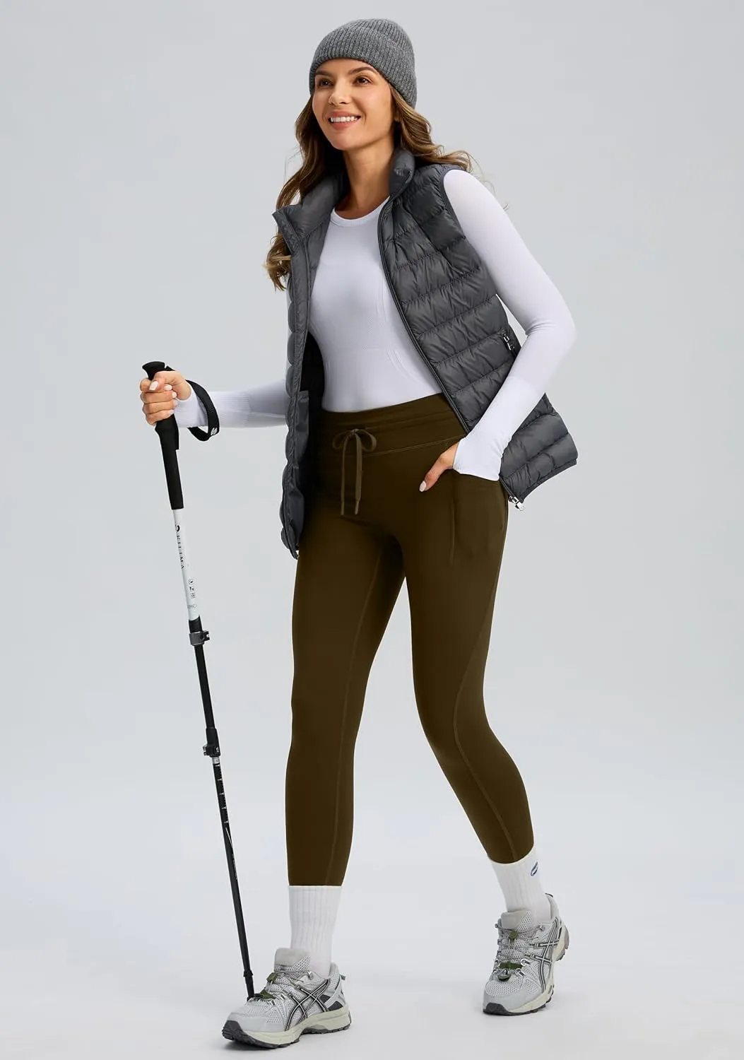 G Gradual Women's Fleece Lined Winter Leggings High Waisted Water Resistant Thermal Hiking Ski Pants for Women with Pockets