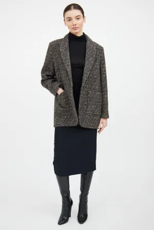 Grey & White Woven Lost Blazer