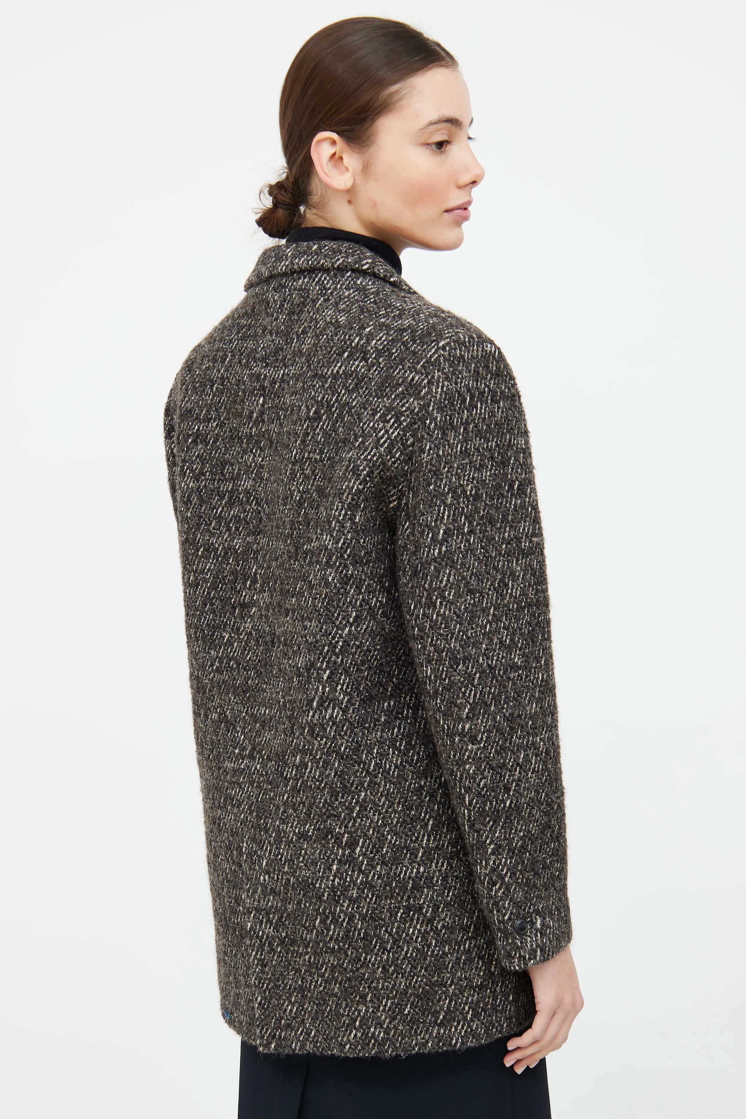 Grey & White Woven Lost Blazer