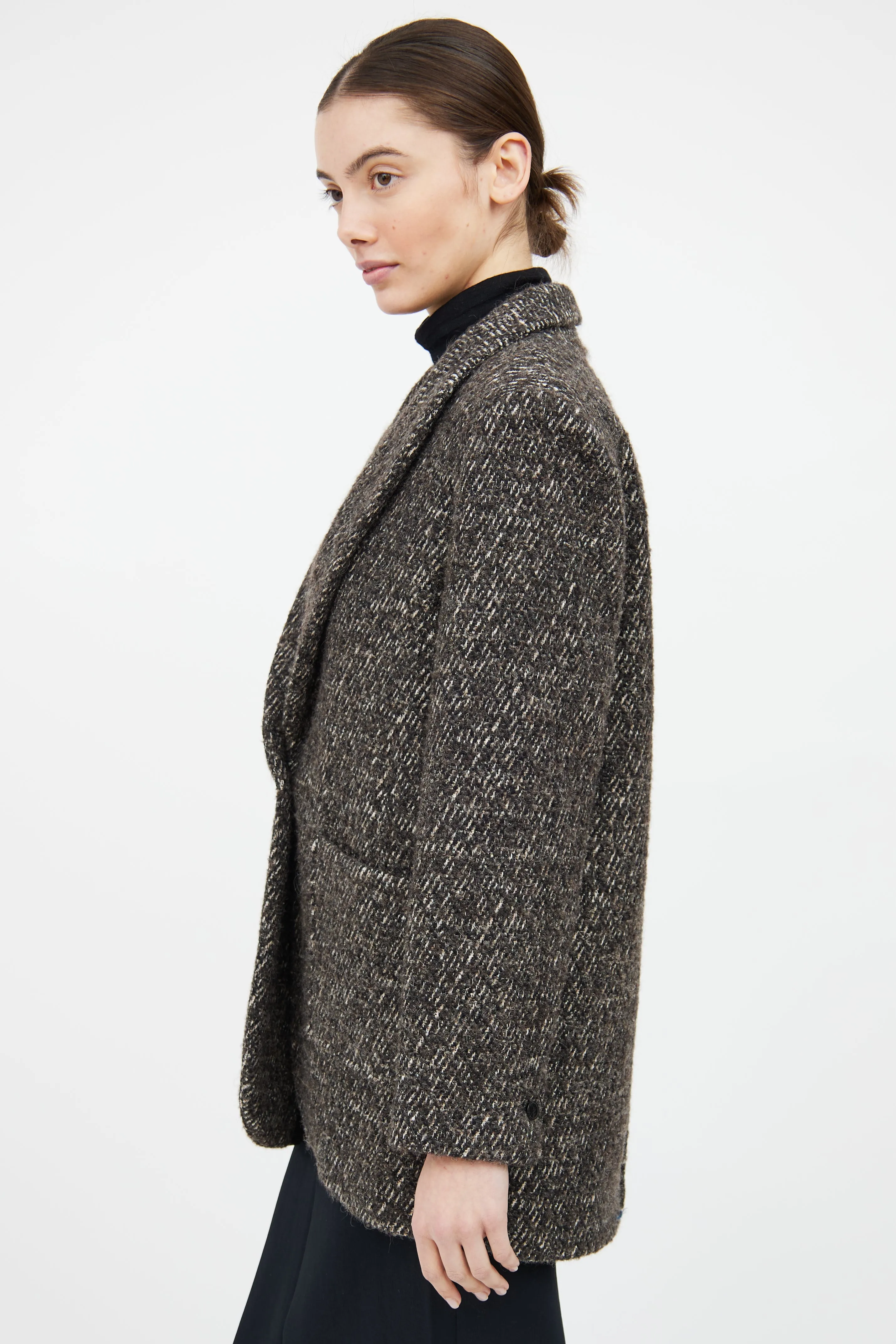 Grey & White Woven Lost Blazer