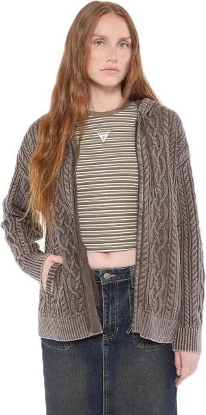 GUESS Originals Cable-Knit Oversized Hoodie