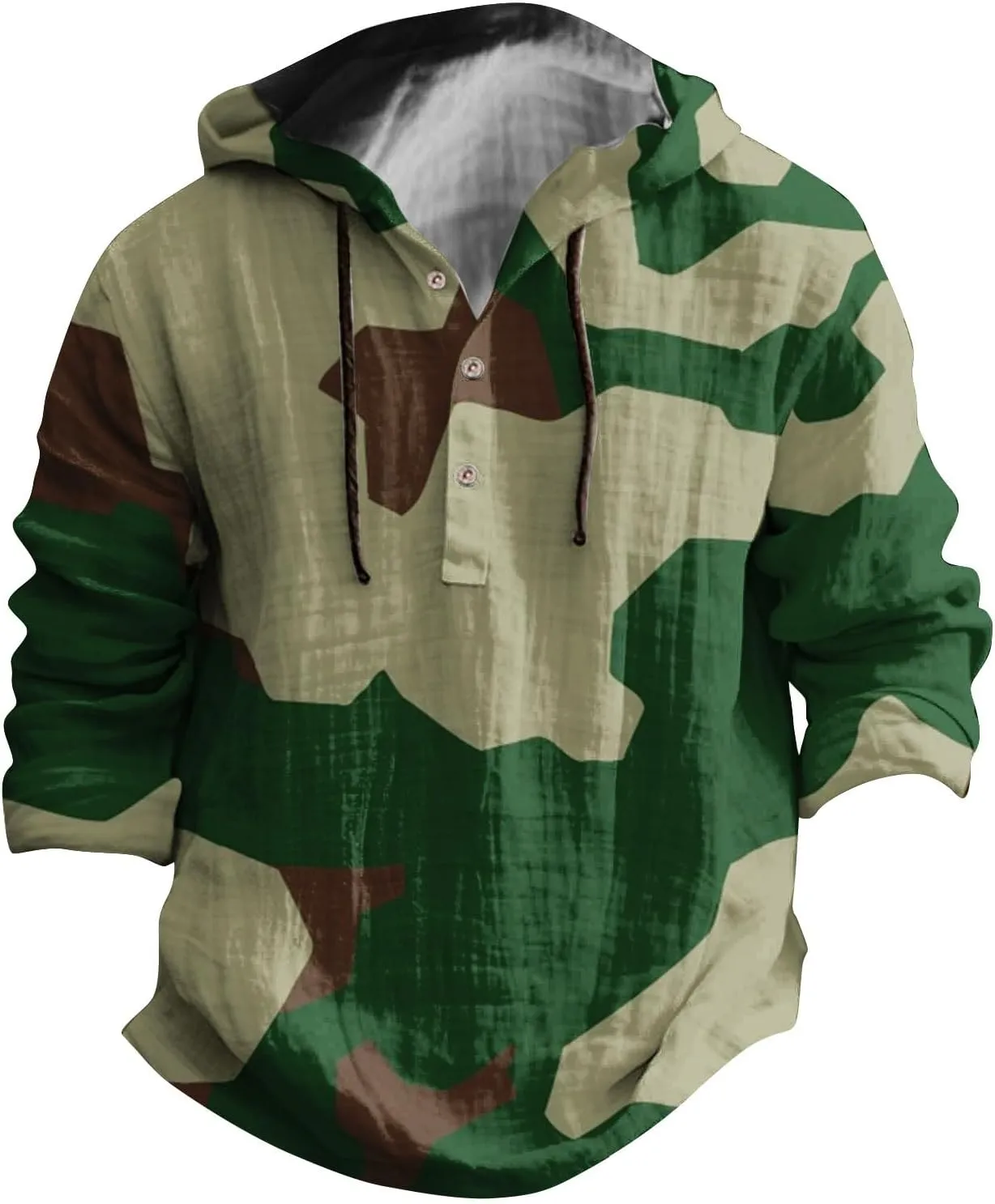 Hoodie for Men Drawstring Casual Beach Shirt Men's Casual Fashion Hooded Spring and Long Sleeve Hippie Men's