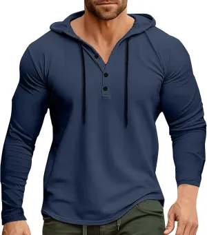 Hoodies For Guys Drawstring Outdoor Casual Comfy Work Workout Plain Sweatshirt