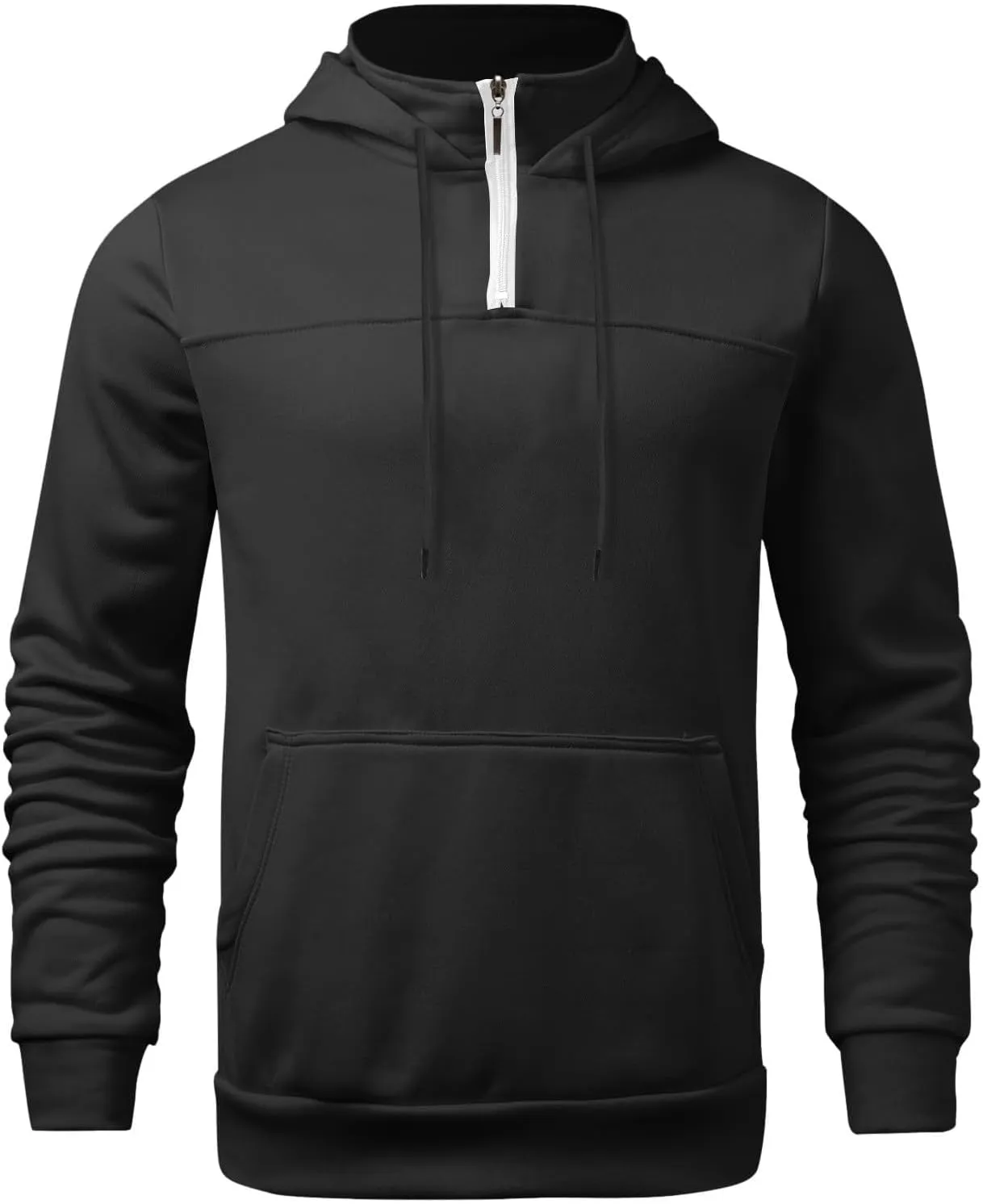 Hoodies for Men Quarter Zip Up Hoodie Pullover Loose Fit Heavyweight Hooded Sweatshirt for Men with Pocket