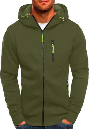 Hoodies Mens' Autumn Winter Long Sleeve Zipper Hooded Sweatshirt Cardigan Long Sleeve Sweatshirt Sports Hooded Jacket
