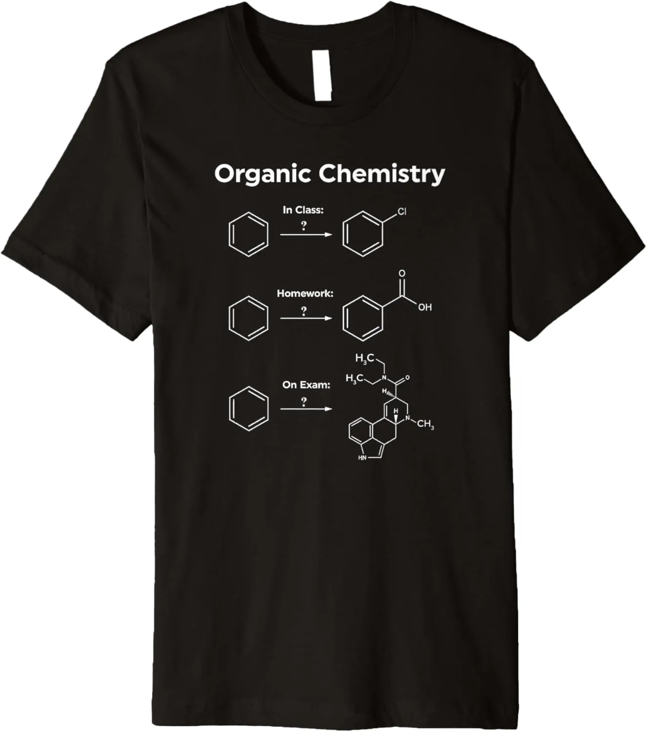 Humor Organic Chemistry T Shirt Gift Women Men-Homework Exam Premium T-Shirt