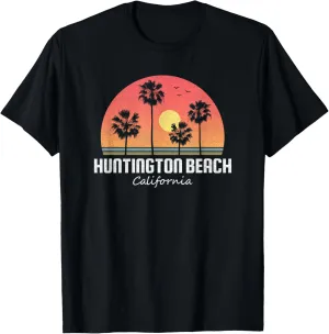 Huntington Beach T Shirt Women Men Kids Vintage Retro Sunset T-Shirt