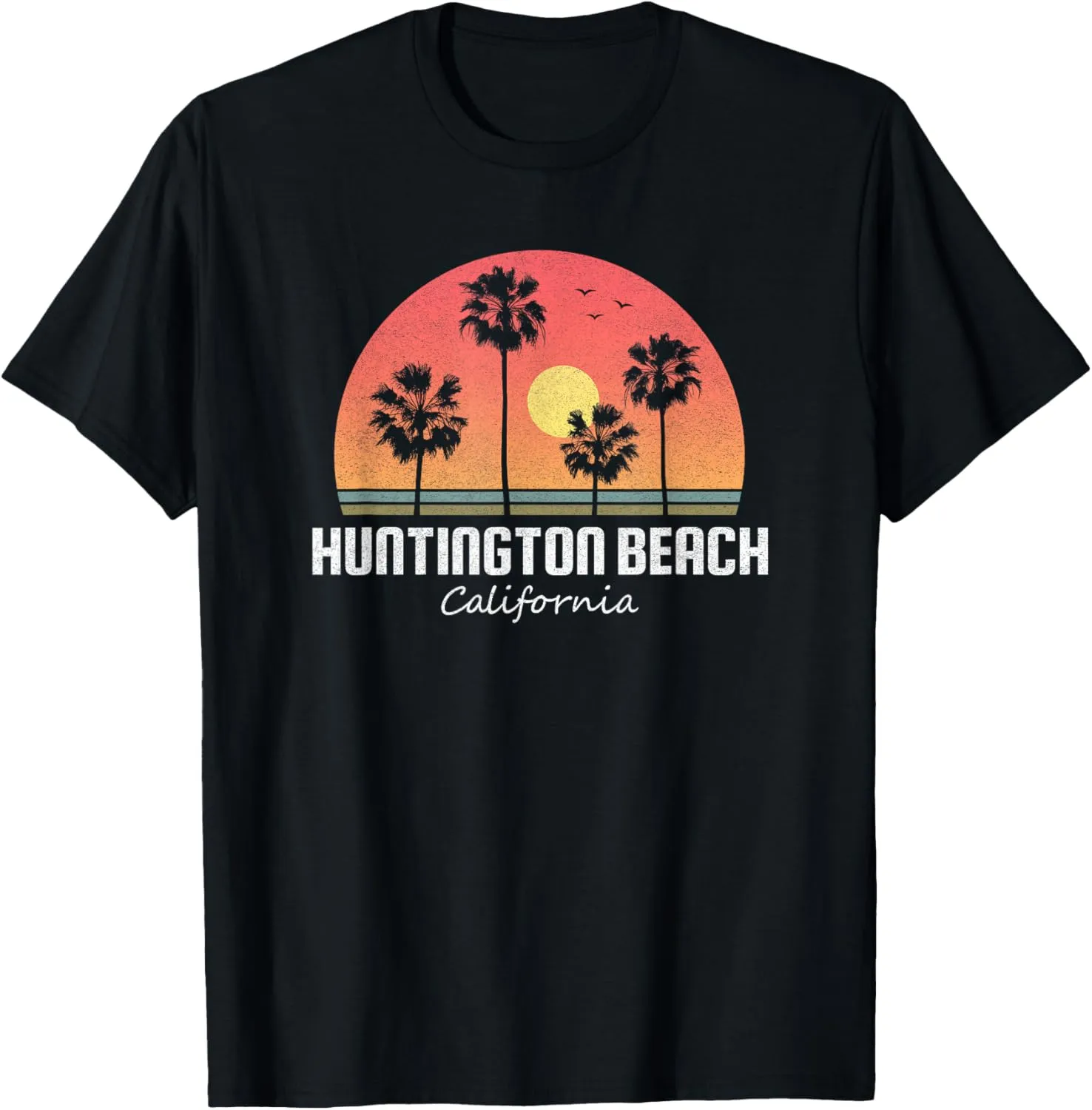 Huntington Beach T Shirt Women Men Kids Vintage Retro Sunset T-Shirt