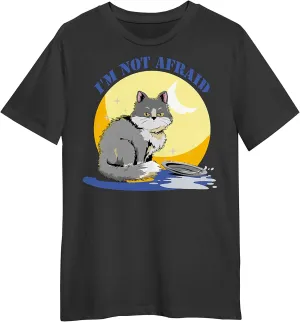 I'm Not Afraid Retro Sunset T-Shirt, Funny Cat T-Shirt, Love Cat T-Shirt Black