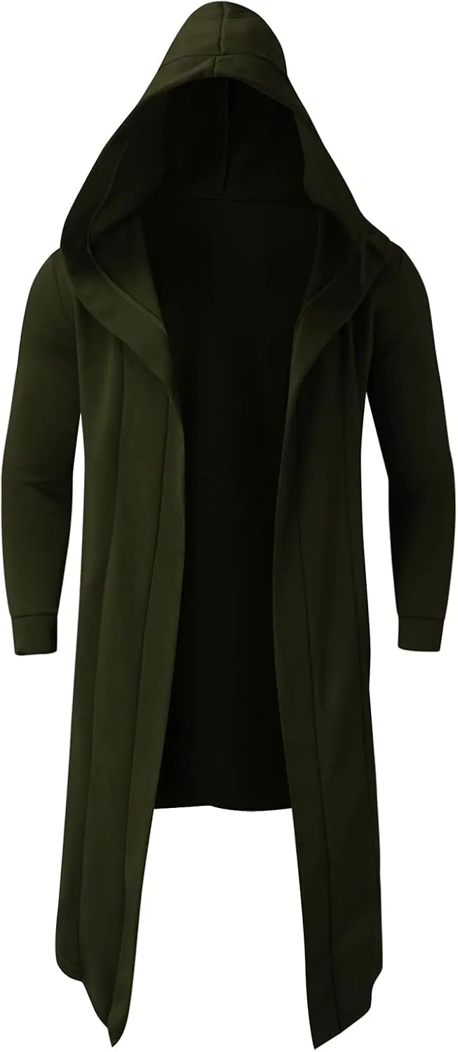 LCMTWX Men's Hooded Fleece Sweatshirt Loose Solid Hooded Sweater Top Midweight Fleece Sweatshirt Pullover & Full Zip