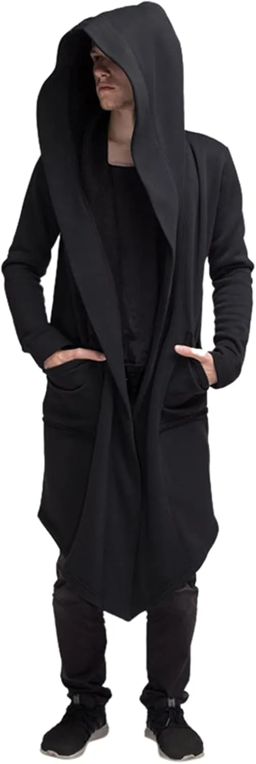 LCMTWX Men's Hooded Fleece Sweatshirt Loose Solid Hooded Sweater Top Midweight Fleece Sweatshirt Pullover & Full Zip