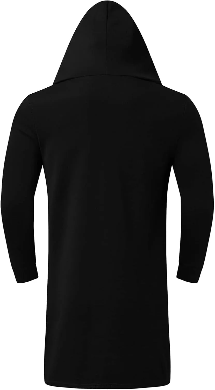 LCMTWX Men's Hooded Fleece Sweatshirt Loose Solid Hooded Sweater Top Midweight Fleece Sweatshirt Pullover & Full Zip