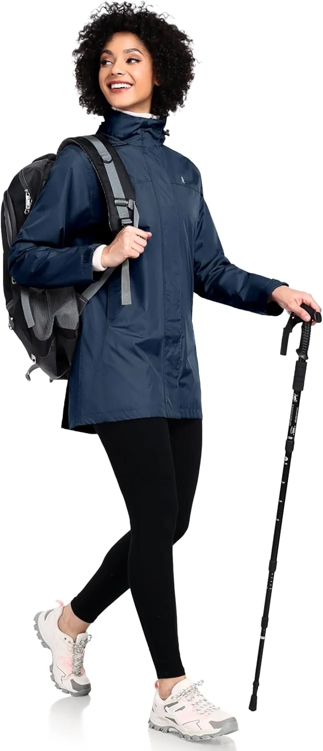 Little Donkey Andy Womens Waterproof Rain Jacket Lightweight Outdoor Windbreaker Rain Coat Shell for Hiking, Travel