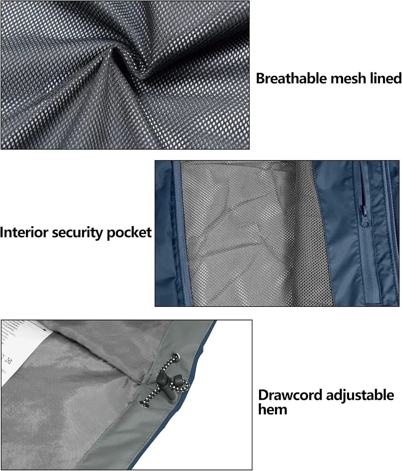 Little Donkey Andy Womens Waterproof Rain Jacket Lightweight Outdoor Windbreaker Rain Coat Shell for Hiking, Travel