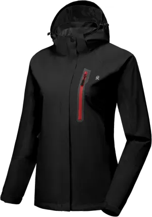 Little Donkey Andy Women's Waterproof Rain Jacket with Hood Breathable Lightweight Windbreaker Rain Shell Coat