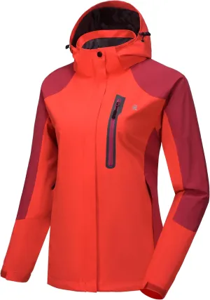 Little Donkey Andy Women's Waterproof Rain Jacket with Hood Breathable Lightweight Windbreaker Rain Shell Coat