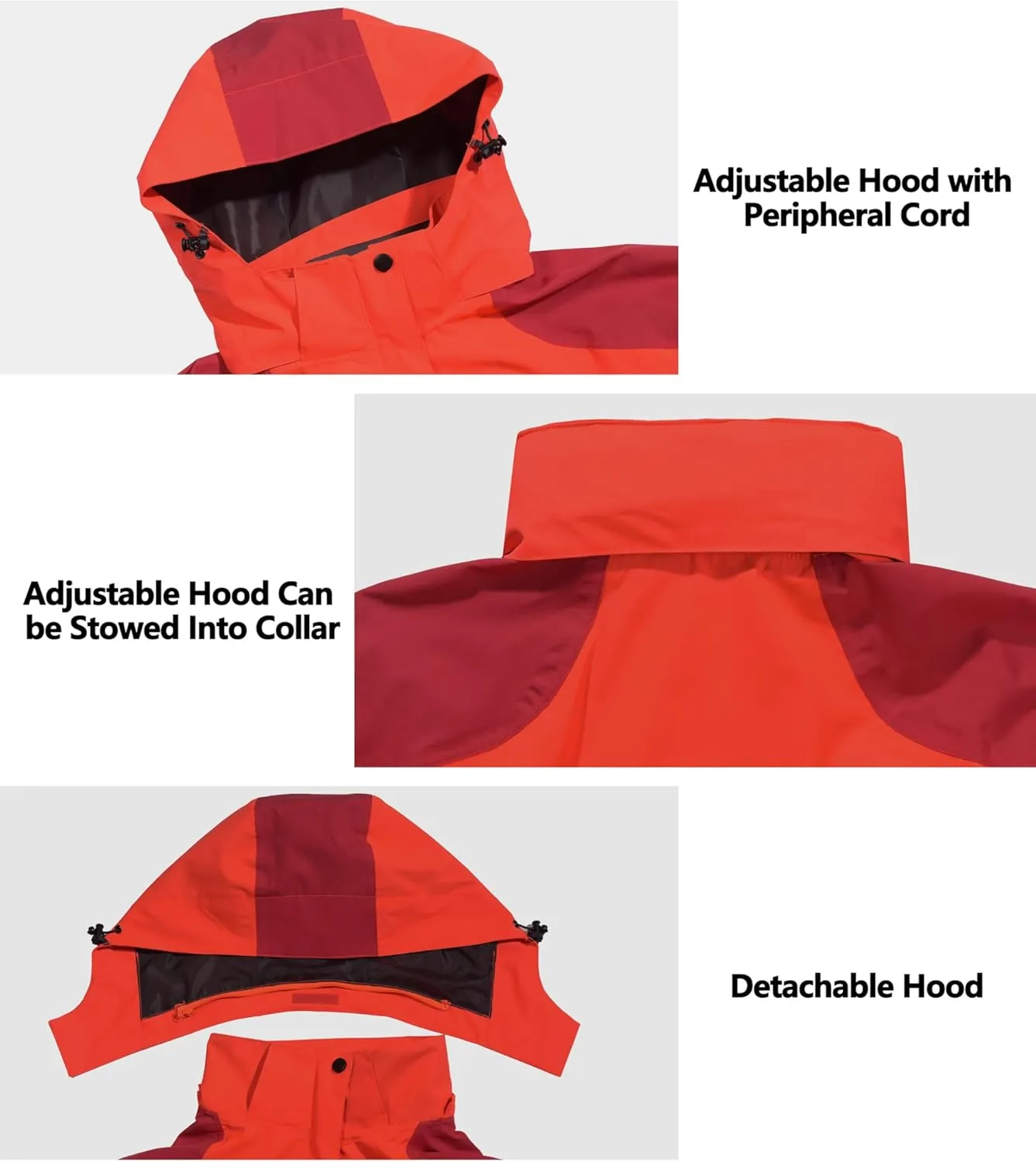 Little Donkey Andy Women's Waterproof Rain Jacket with Hood Breathable Lightweight Windbreaker Rain Shell Coat
