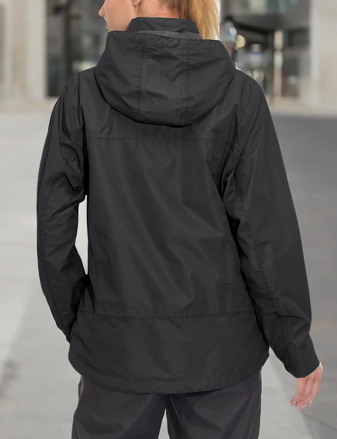 Little Donkey Andy Women's Waterproof Rain Jacket with Hood Breathable Lightweight Windbreaker Rain Shell Coat