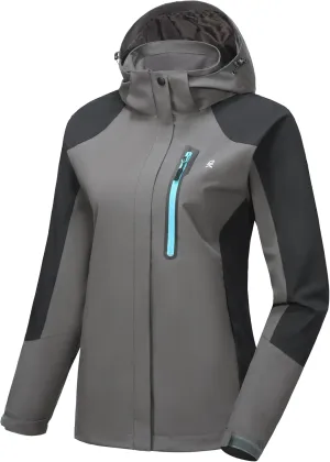 Little Donkey Andy Women's Waterproof Rain Jacket with Hood Breathable Lightweight Windbreaker Rain Shell Coat