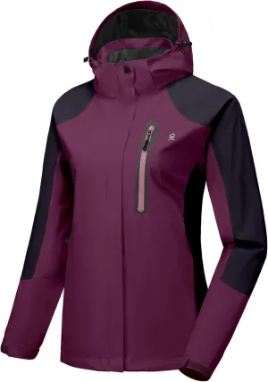 Little Donkey Andy Women's Waterproof Rain Jacket with Hood Breathable Lightweight Windbreaker Rain Shell Coat