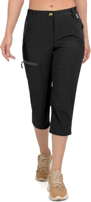 Mapamyumco Women's Ultra Breathable Lightweight Quick Dry Capri Pants Slim Golf Hiking