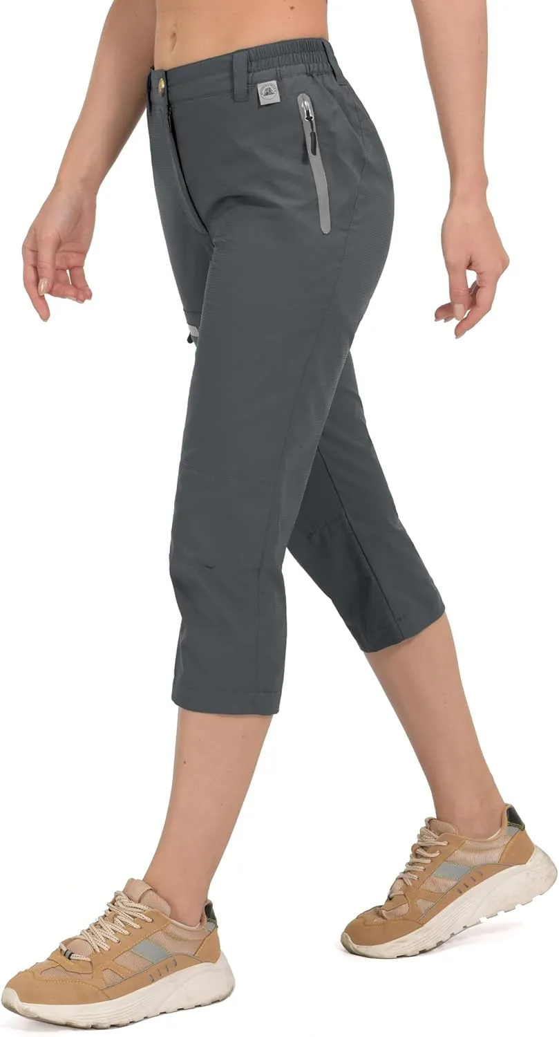 Mapamyumco Women's Ultra Breathable Lightweight Quick Dry Capri Pants Slim Golf Hiking