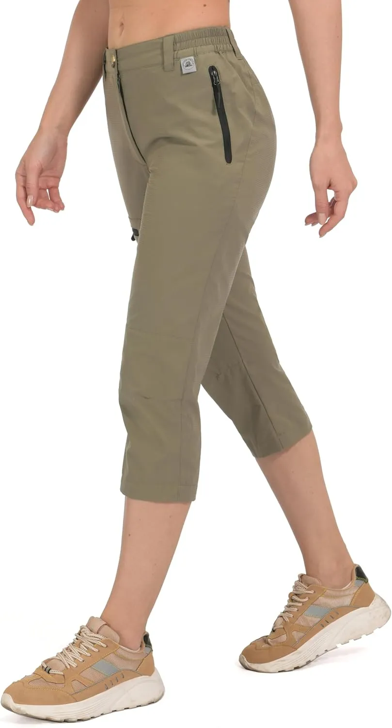 Mapamyumco Women's Ultra Breathable Lightweight Quick Dry Capri Pants Slim Golf Hiking
