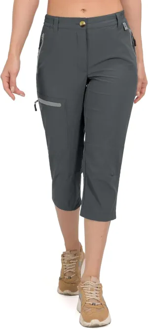 Mapamyumco Women's Ultra Breathable Lightweight Quick Dry Capri Pants Slim Golf Hiking