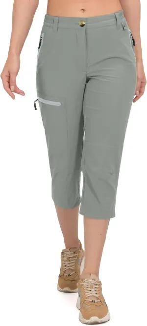 Mapamyumco Women's Ultra Breathable Lightweight Quick Dry Capri Pants Slim Golf Hiking