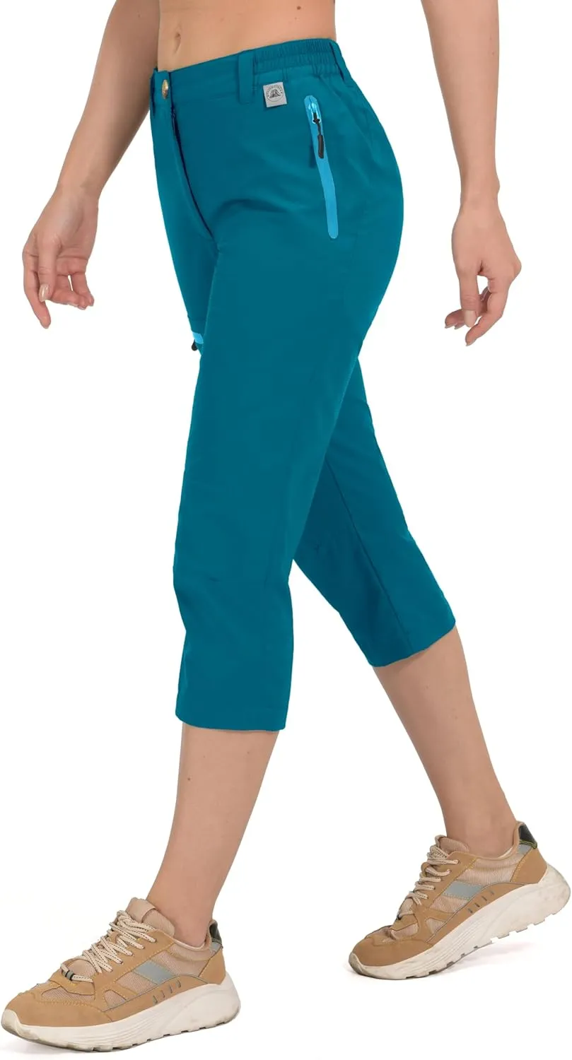 Mapamyumco Women's Ultra Breathable Lightweight Quick Dry Capri Pants Slim Golf Hiking