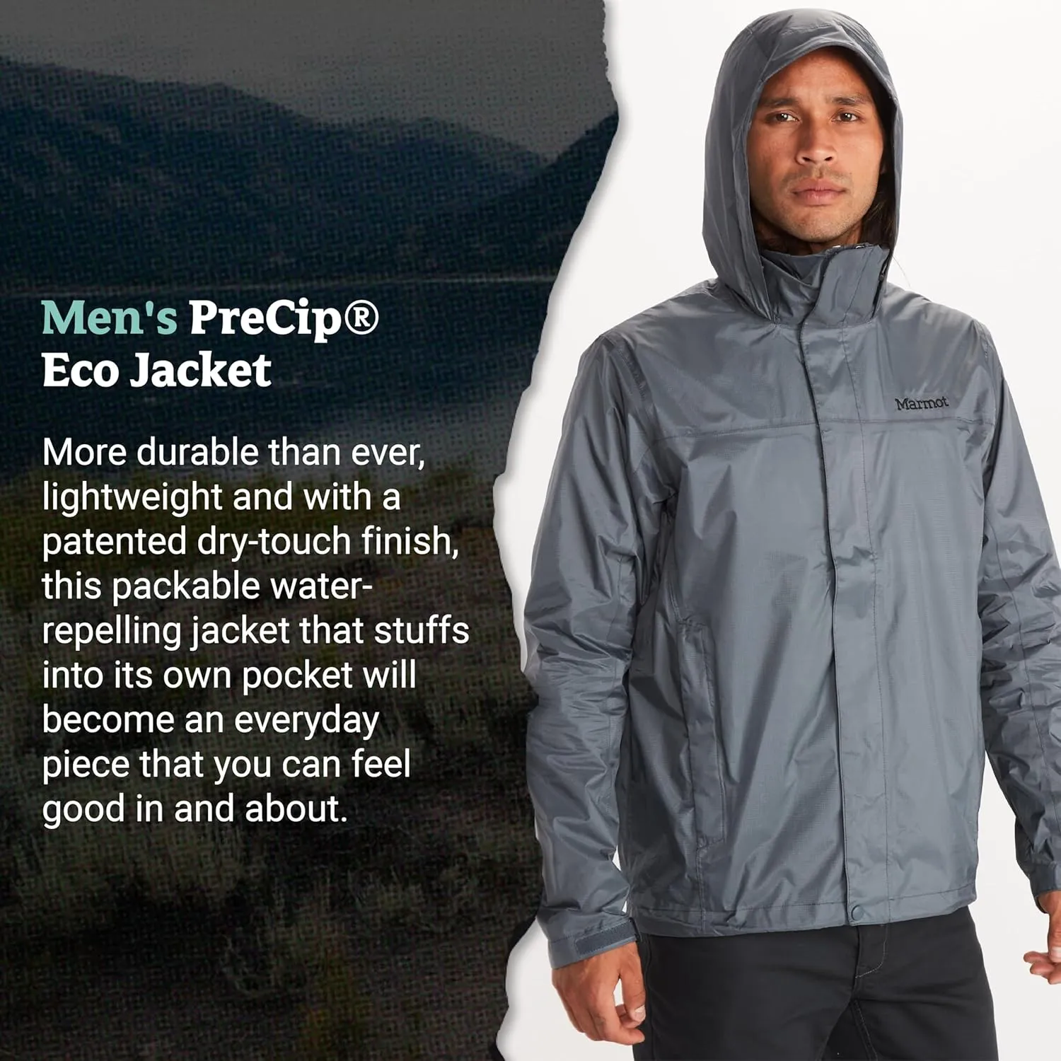 MARMOT Men's Precip Eco Waterproof Rain Jacket - 100% Recycled, Breathable, Lightweight, Packable Raincoat