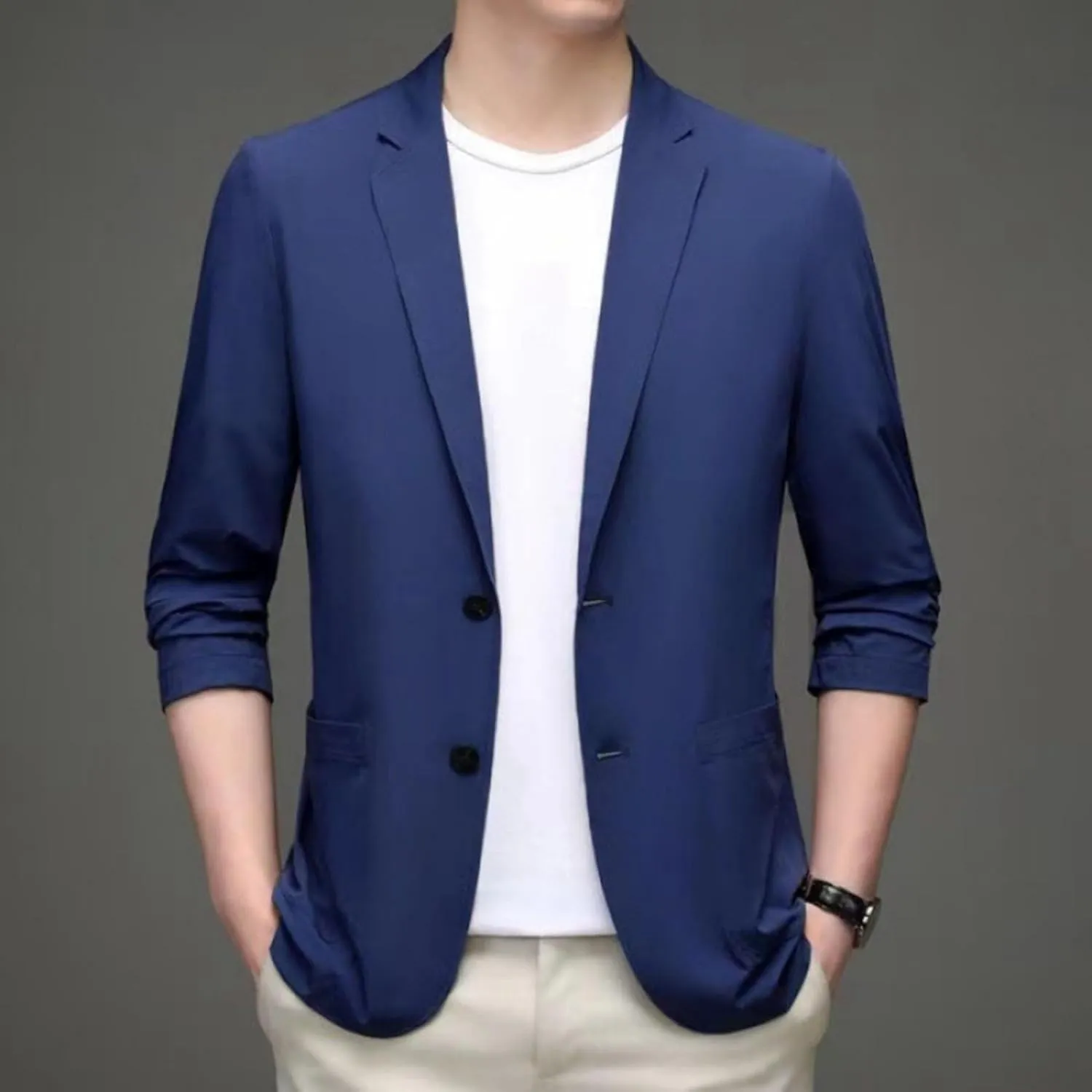Men Casual Blazer One Button Sport Coats Slim Fit Lightweight Business Suit Jackets Business Basic Sports Coats