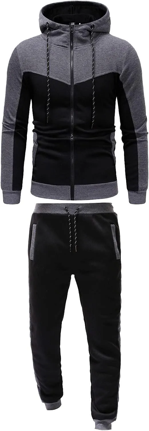 Men Fashion Hoodies Sweatshirts Winter Sports Casual Fitness Suit with Dots Hoodie Sweatshirt and Pants