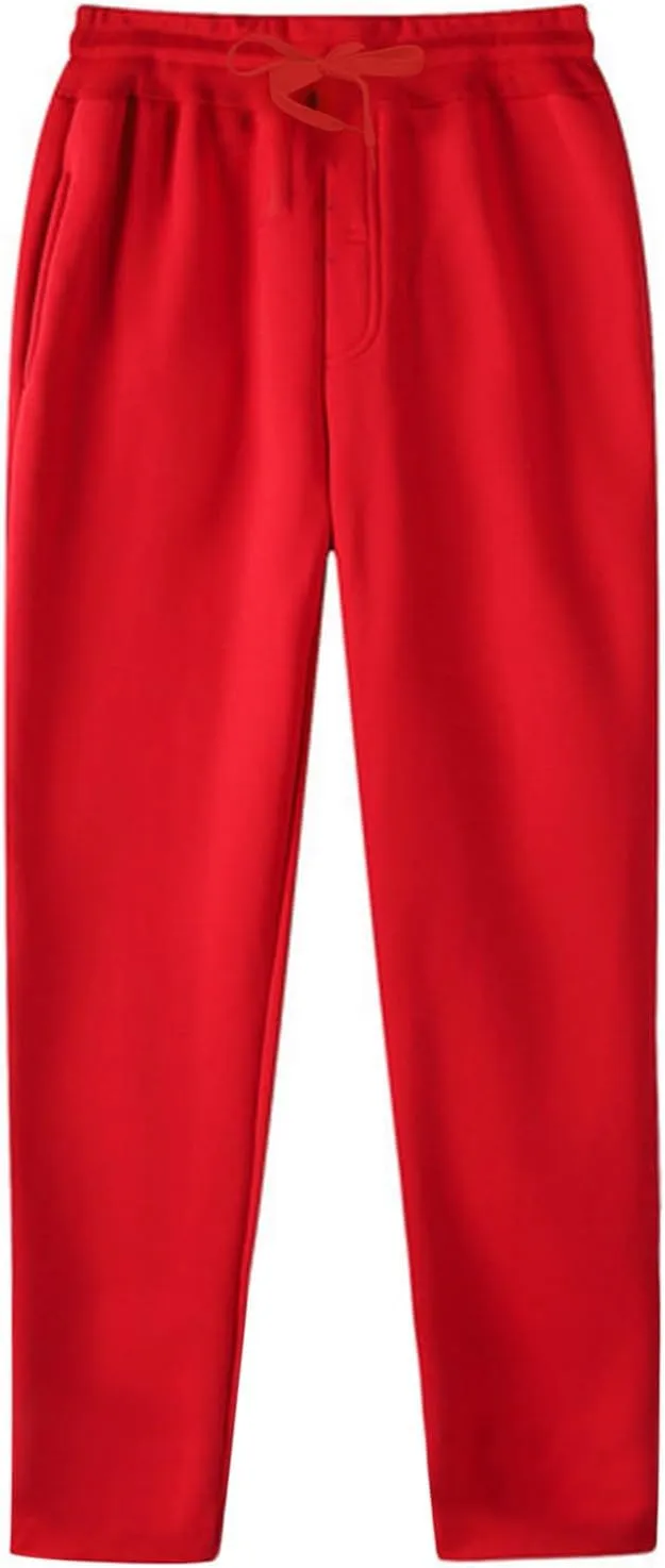 Mens Breathable Lightweight Cotton Linen Pants, Loose Baggy Cargo Pants Wide Leg Elastic Waist Drawstring with Pockets