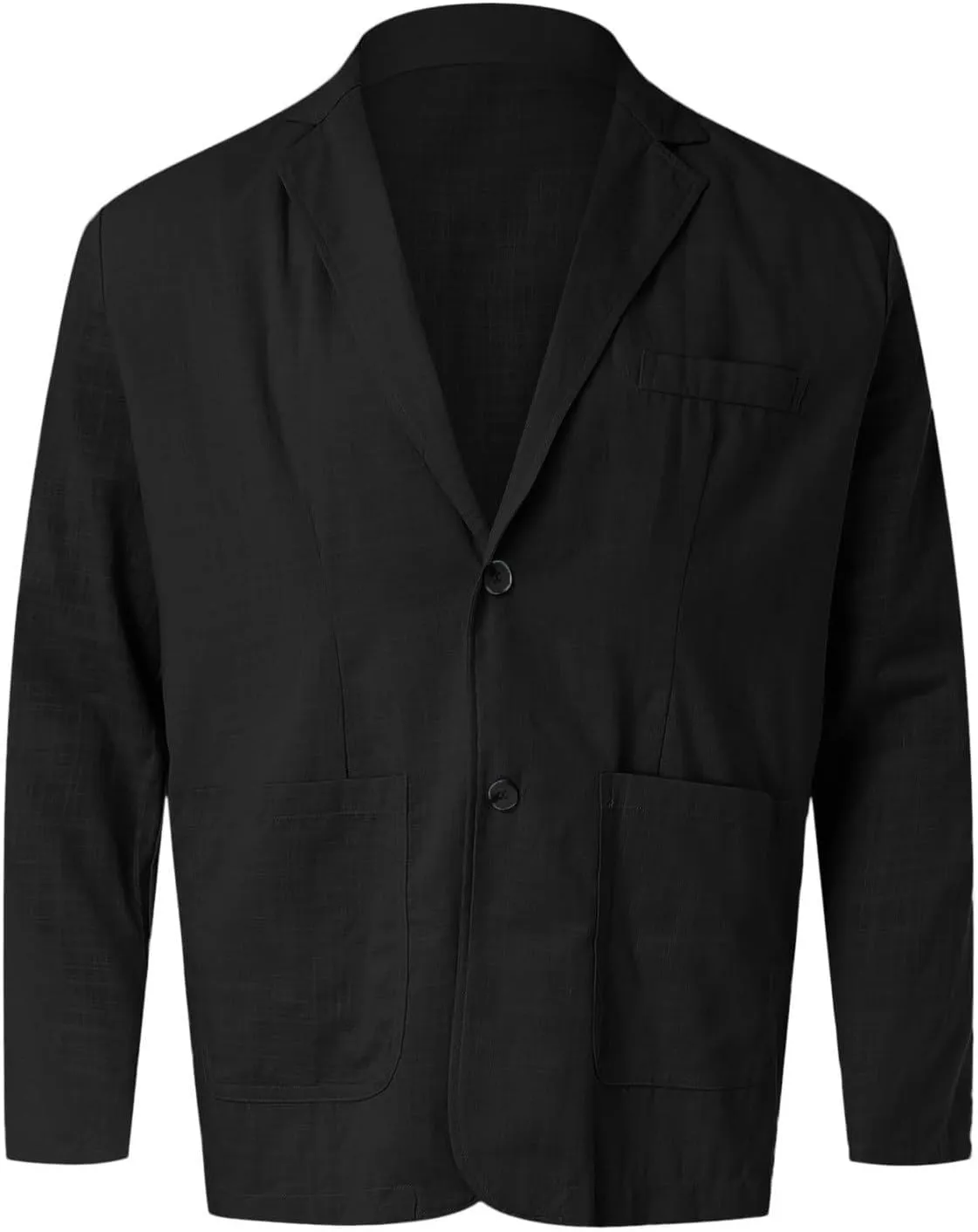 Mens Cotton Linen Blazer Button Down Casual Lightweight Classic Loose Tops Business Outdoor Sport Coat with Pockets