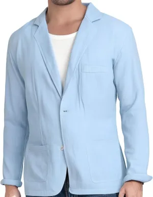 Mens Cotton Linen Blazer Button Down Casual Lightweight Classic Loose Tops Business Outdoor Sport Coat with Pockets