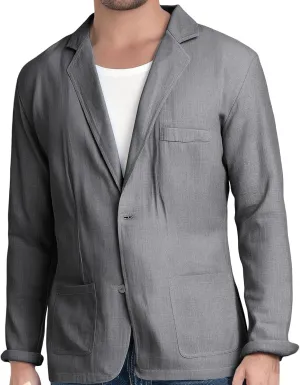 Mens Cotton Linen Blazer Button Down Casual Lightweight Classic Loose Tops Business Outdoor Sport Coat with Pockets