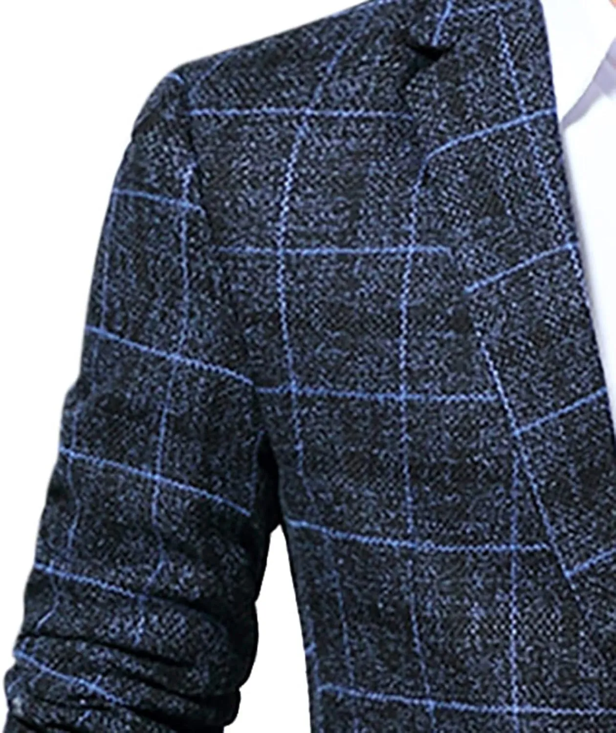 Men's Dress Suits Plaid 1 Button Slim Fit Single Breasted Wedding Blazers Casual Fashion Sports Suit Jacket Tops