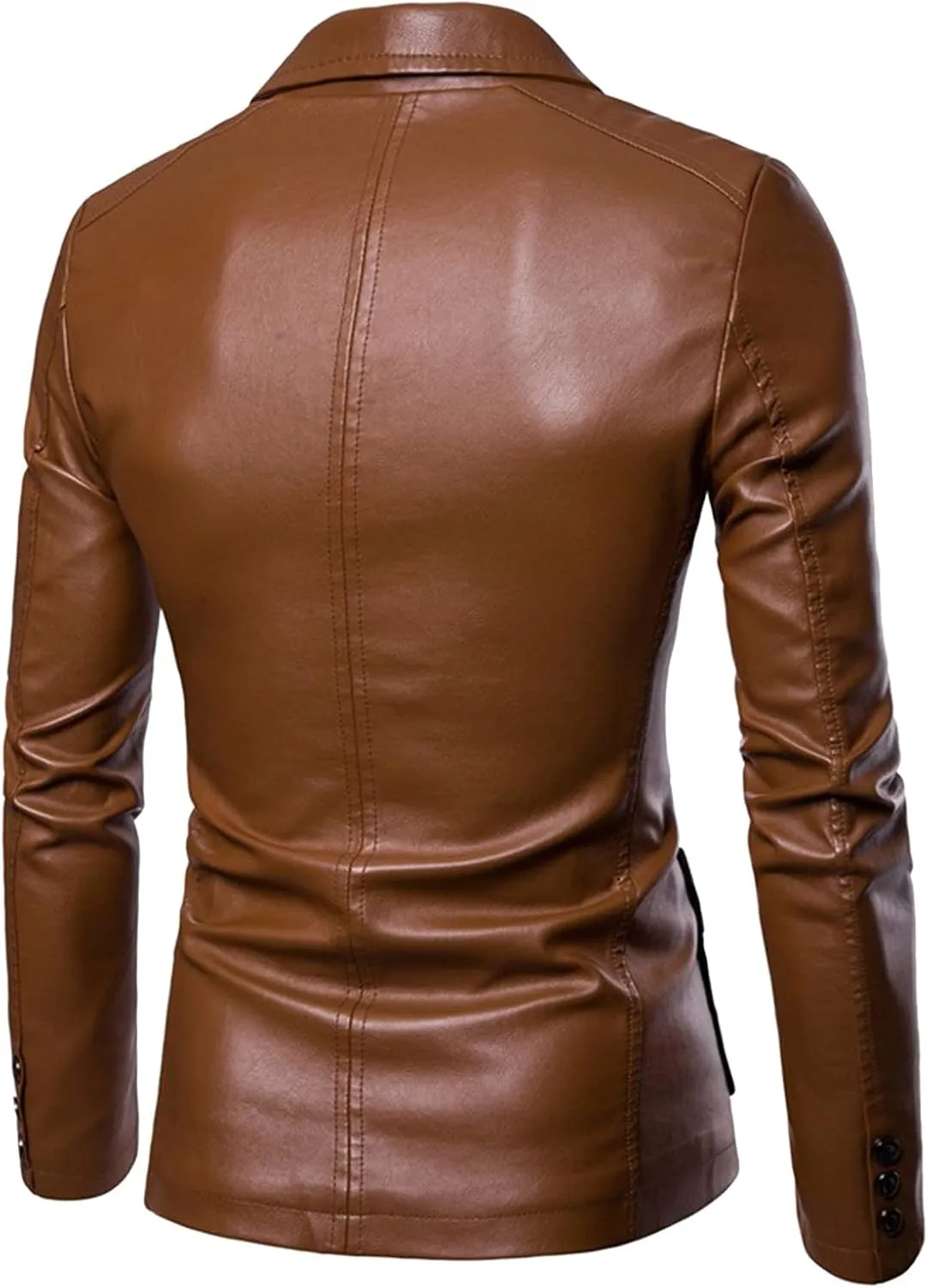 Mens Faux Leather Slim Fit Casual Blazer Sport Coat Blazer Suit Jacket Lightweight Business Jackets Suit Jackets
