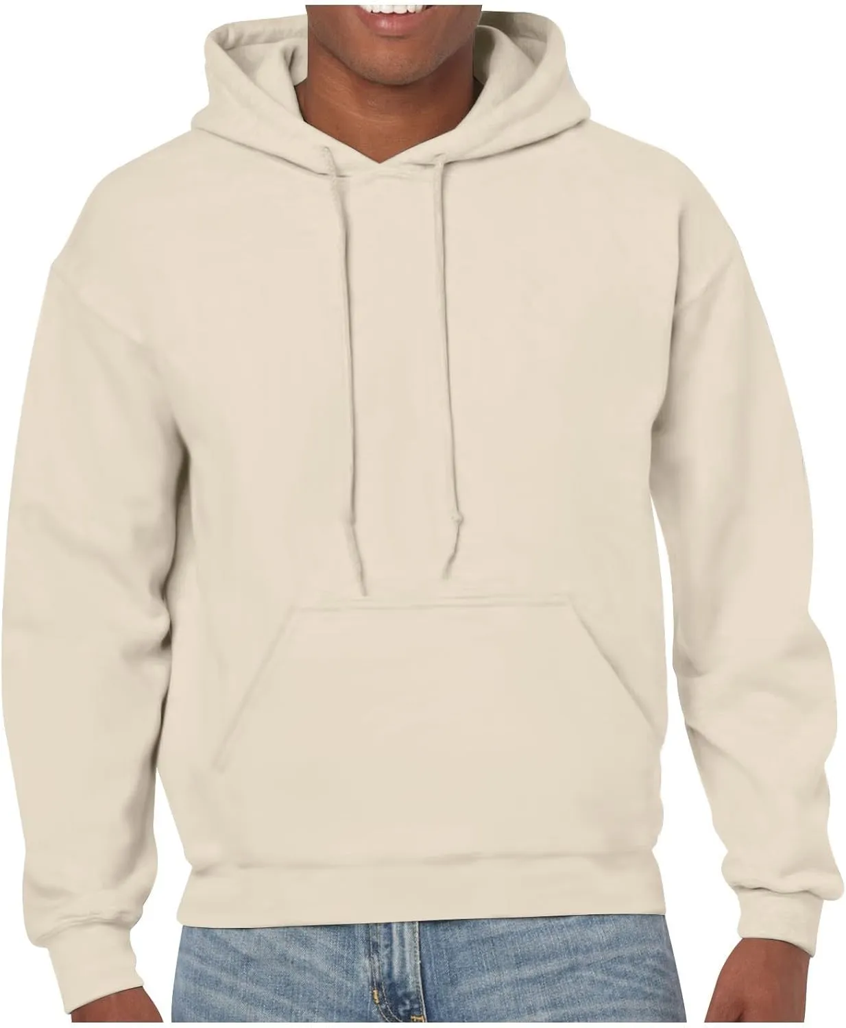 Mens Hoodies Pullover Long Sleeve Casual Fashion Sweatshirts Soild Color Drawstring Gym Hooded Shirt with Pocket