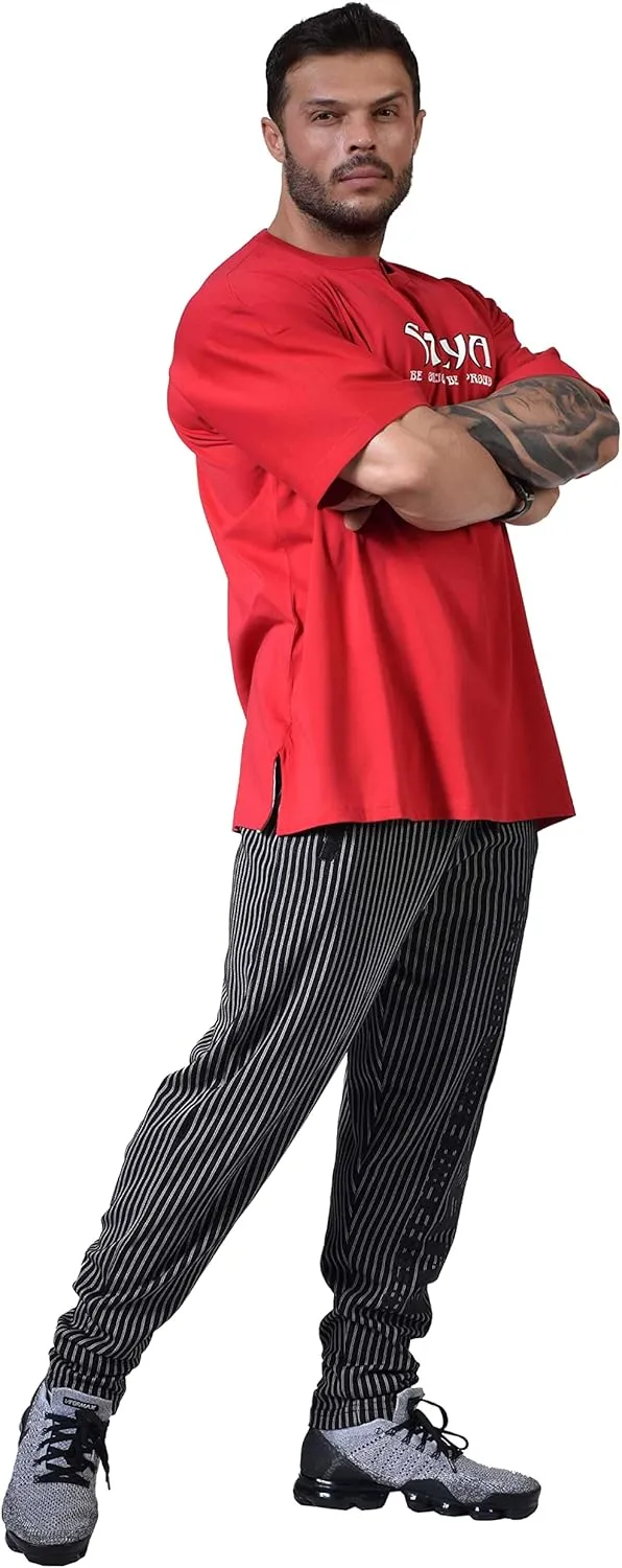 Men's Oversize T-Shirt, Cotton Buttoned Collar, Comfort Design Short Sleeve T-Shirt