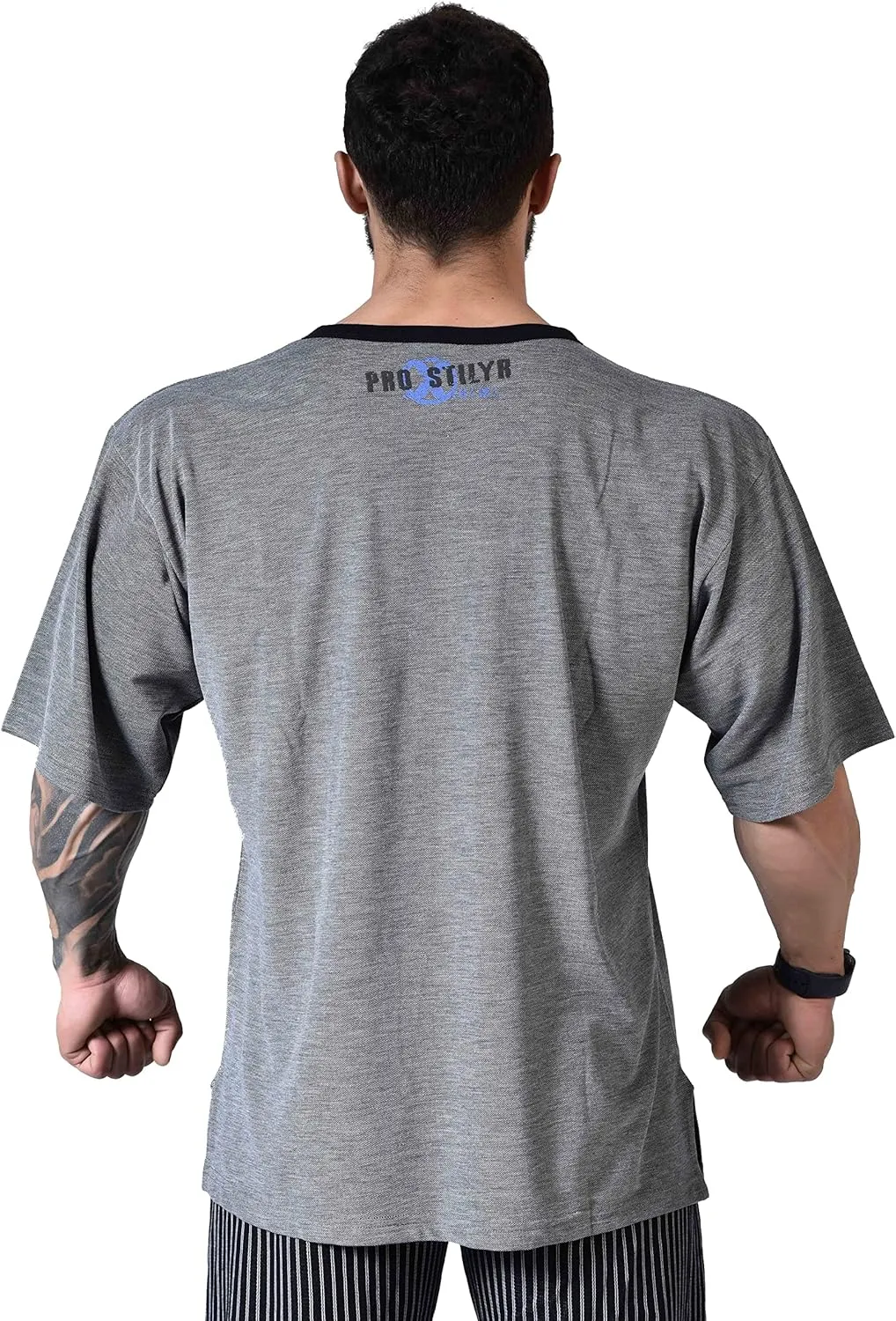 Men's Oversize T-Shirt, Cotton Buttoned Collar, Comfort Design Short Sleeve T-Shirt