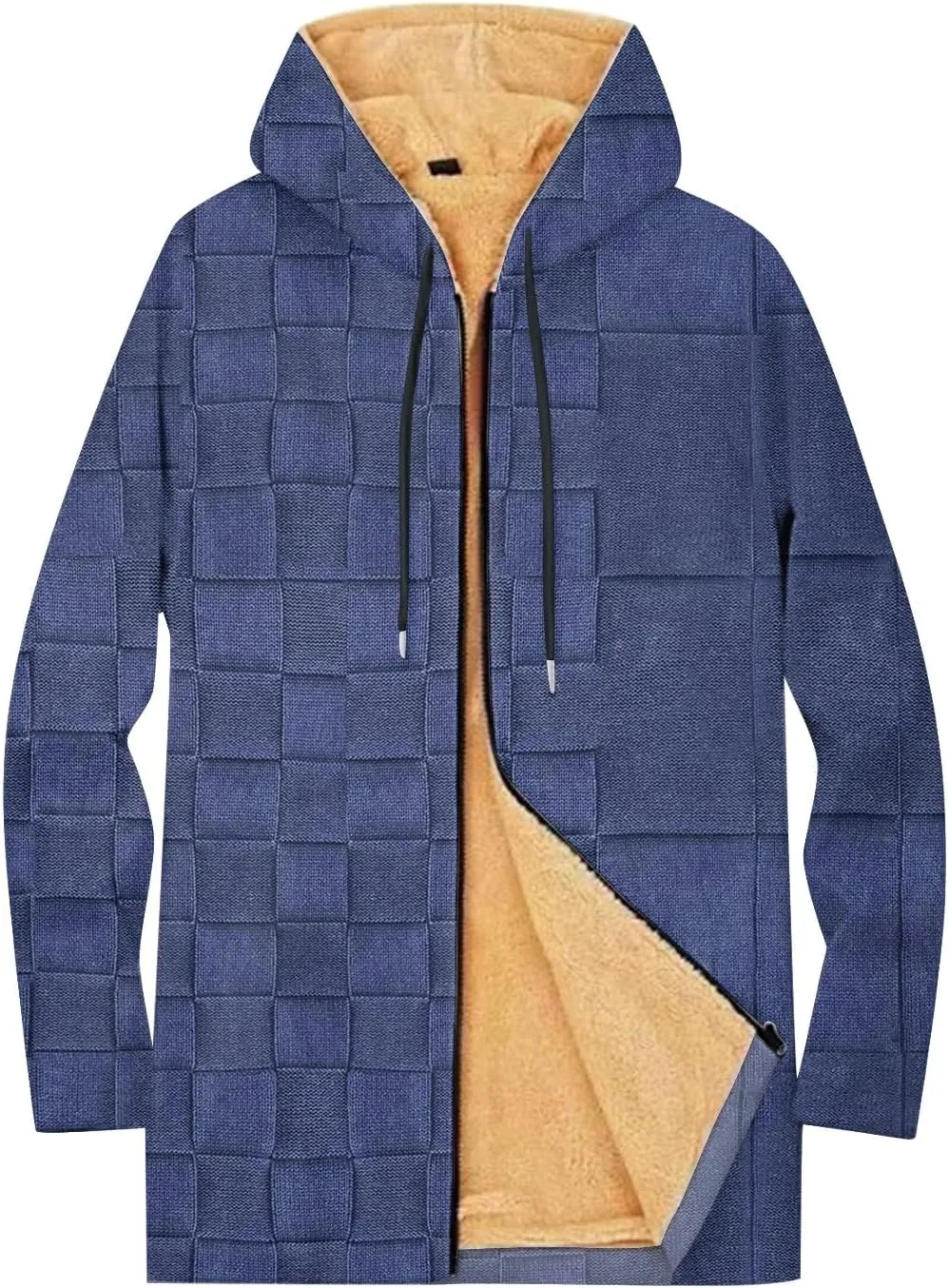 Mens Sherpa Lined Hoodie Zip Up Thermal Casual Sweatshirt Thick Warm Heavyweight Hooded