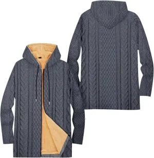 Mens Sherpa Lined Hoodie Zip Up Thermal Casual Sweatshirt Thick Warm Heavyweight Hooded
