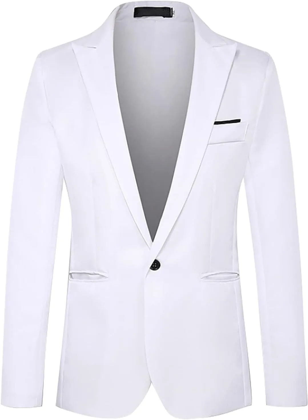 Men's Suit Jacket Classic Fit Patchwork Blazer Stretch One Button Regular Pocket Lapel Premium Knit Dinner Sport Coat