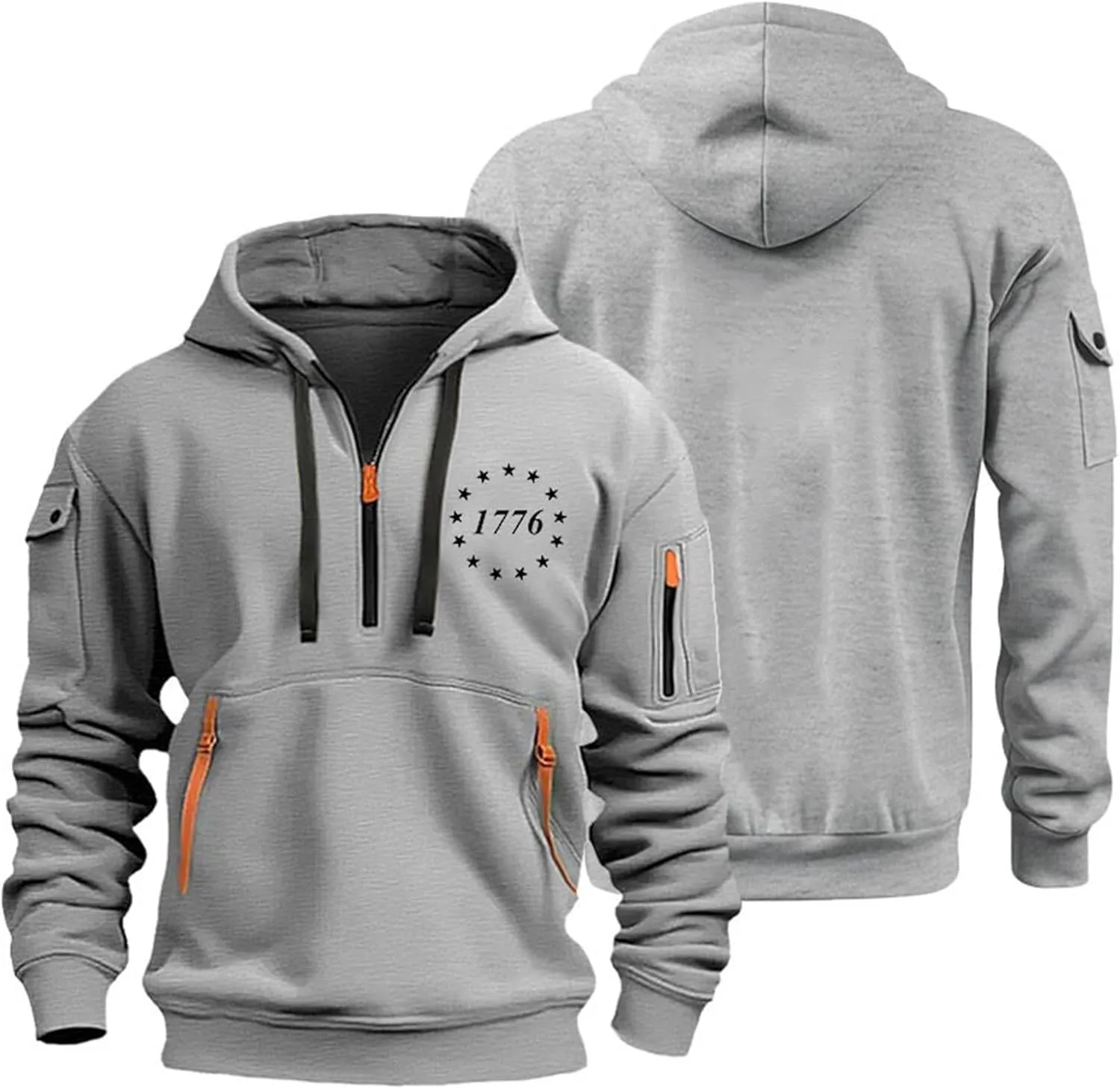 Men's Sweatshirt 1/4 Zip Gym Athletic Soft Drawstring Mens Hoodie Lightweight Basic Sweatshirt with Pockets