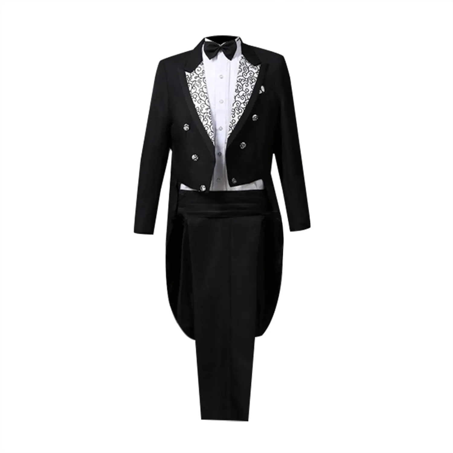 Mens Tuxedo Jacket Tails Slim Fit Tailcoat Solid Dress Coat Swallowtail Dinner Party Wedding Blazer Suit Jacket