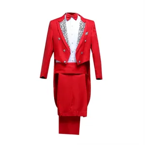 Mens Tuxedo Jacket Tails Slim Fit Tailcoat Solid Dress Coat Swallowtail Dinner Party Wedding Blazer Suit Jacket