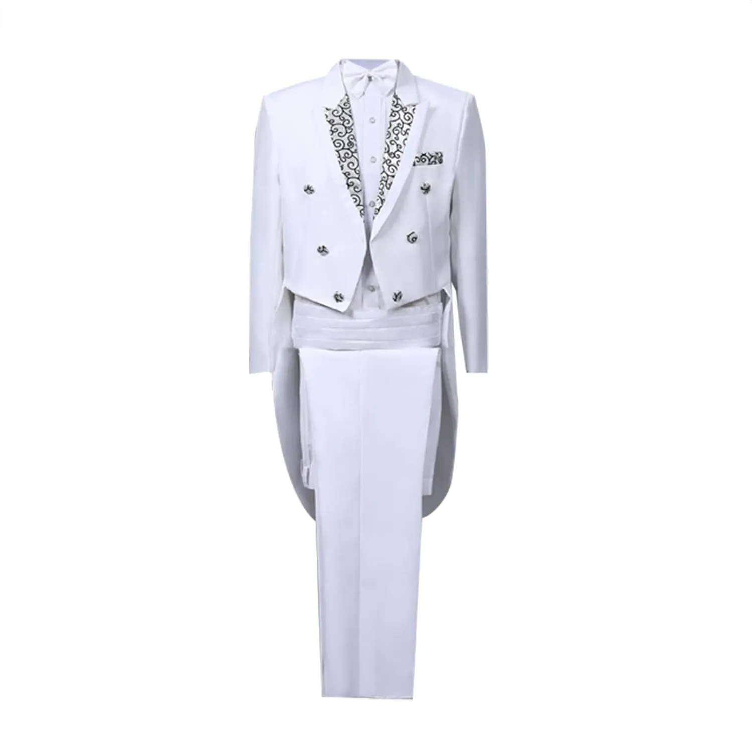 Mens Tuxedo Jacket Tails Slim Fit Tailcoat Solid Dress Coat Swallowtail Dinner Party Wedding Blazer Suit Jacket