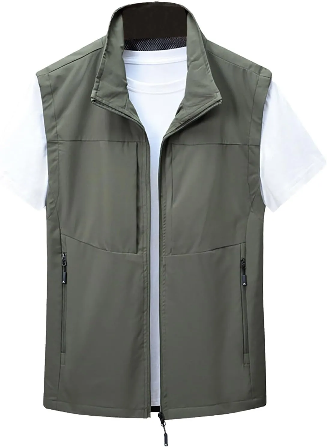 Men'S Vest Warm Vest Solid Color Loose Coat Men Black Vest Light Weight Vest Men Mens Fleece Vests With